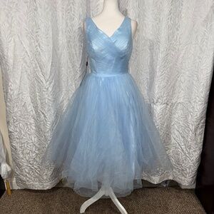 Witness of love baby blue Midi light Cinderella princess tulle formal dress